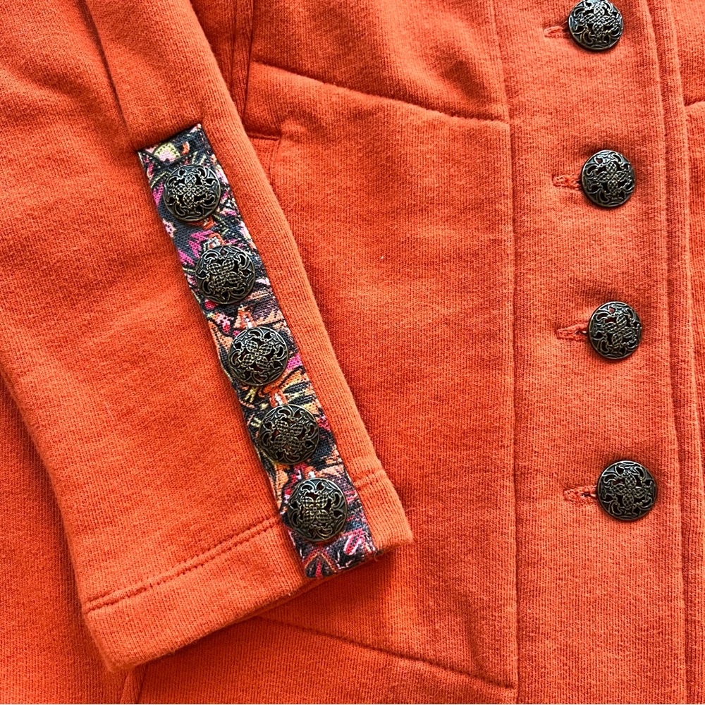 Soft Surroundings Nuance Orange Jacket with Tapestry Accent and Filigree Button - Picture 7 of 16